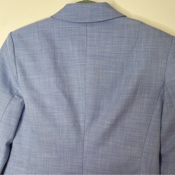 NWOT Banana Republic Classic Fit Chambray Blue Micro Plaid Blazer Sz 2 - Picture 4 of 16